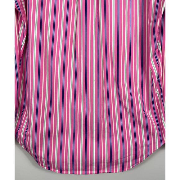 Ralph Lauren Classic Fit Bold Striped Button Down Shirt Pink Multi Medium - Picture 11 of 13